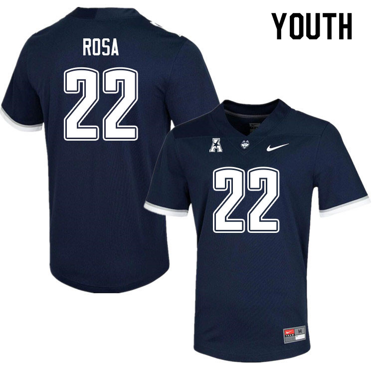 Youth #22 Victor Rosa Uconn Huskies College Football Jerseys Sale-Navy - Click Image to Close